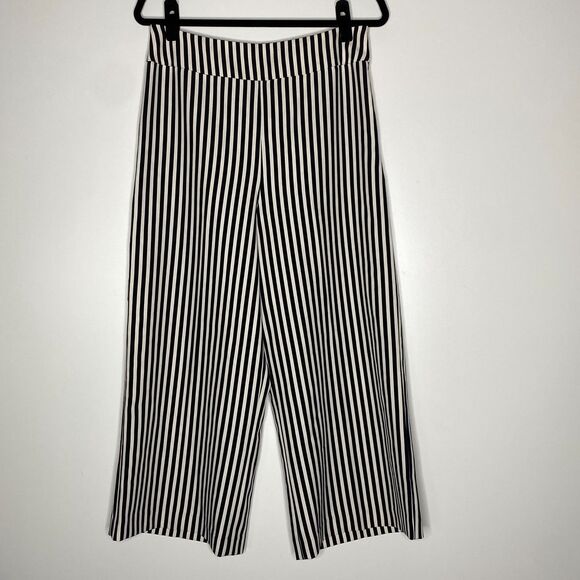 New Express Striped High Rise Wide Leg Culotte Pant Women's Size 10 - Picture 12 of 12